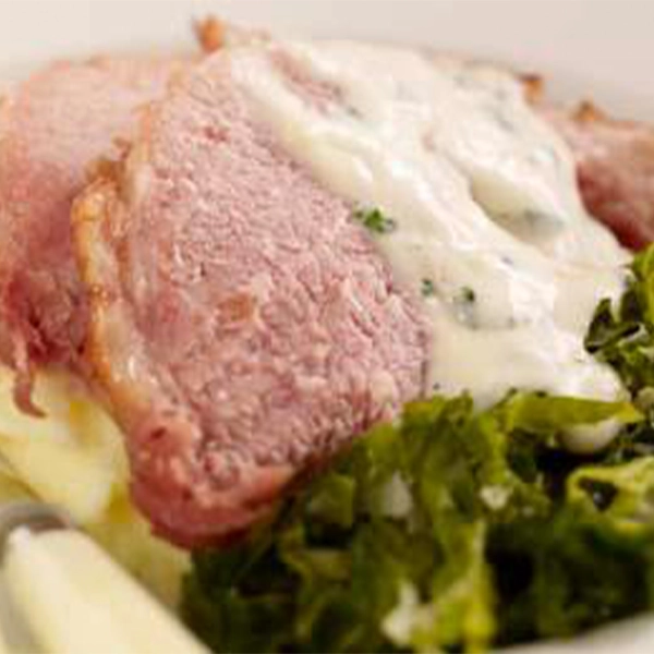 Bacon and Cabbage with white sauce